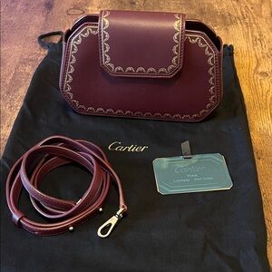Cartier Guirlande Burgundy Leather Crossbody/Clutch